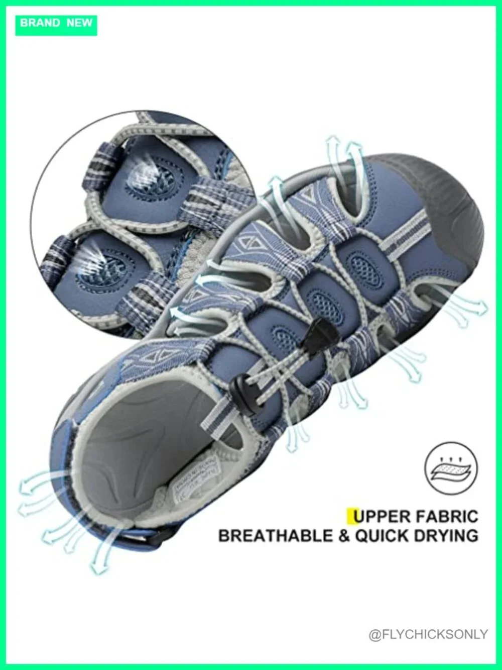 Athletic Water Hiking Sandals | Quick-Dry Mesh, Anti-Slip Rubber Sole, Closed
